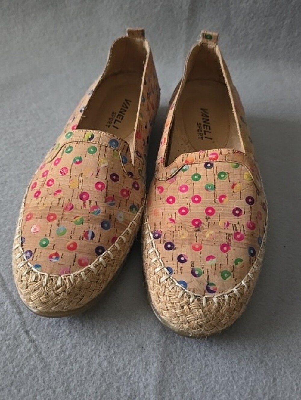 Vaneli Pink Multicolor Espadrille Slip-On Women's Shoe Sz 7 Comfortable Trendy